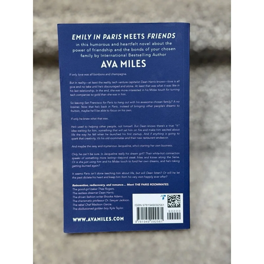 The Paris Roommates Dean Ava Miles Contemporary Romance Friendship Novel PB 2024